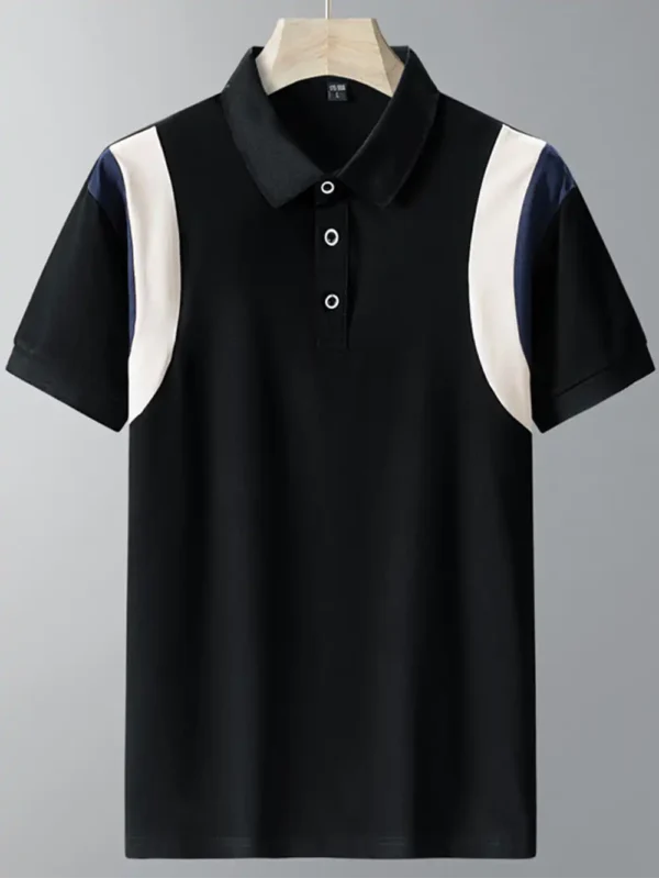 ANSZKTN Summer New High-quality Cotton T-shirt Male Male Version Solid Color Embroidered Lapel Top Polo Shirt