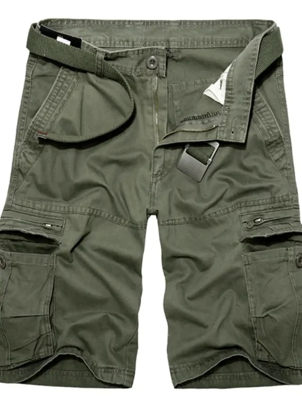 Mens Camouflage Cargo Shorts Summer Green Green Cotton Shorts Men Loose Multi-Pocket Shorts Homme Casual Bermuda Trousers